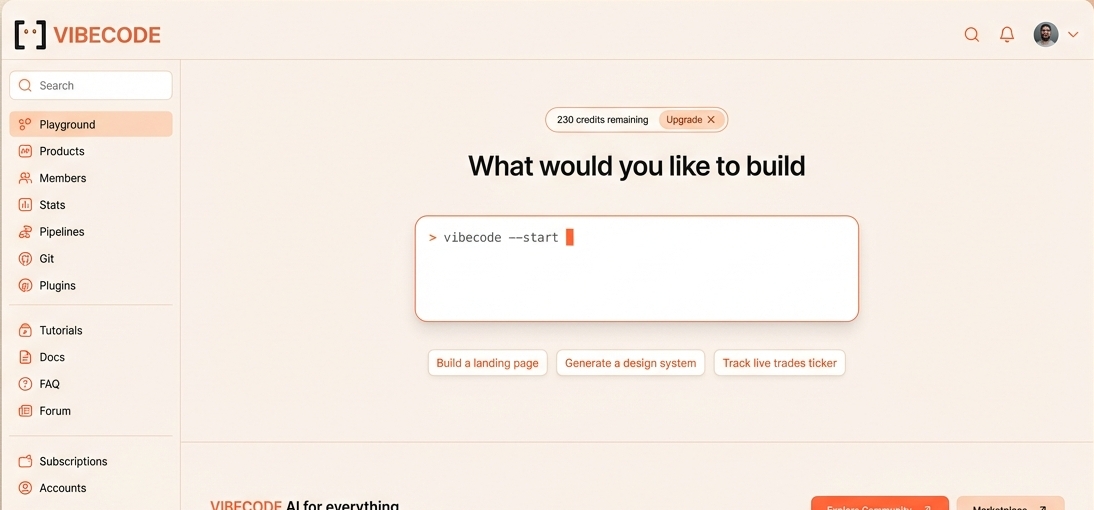 VIBECODE Studio preview interface